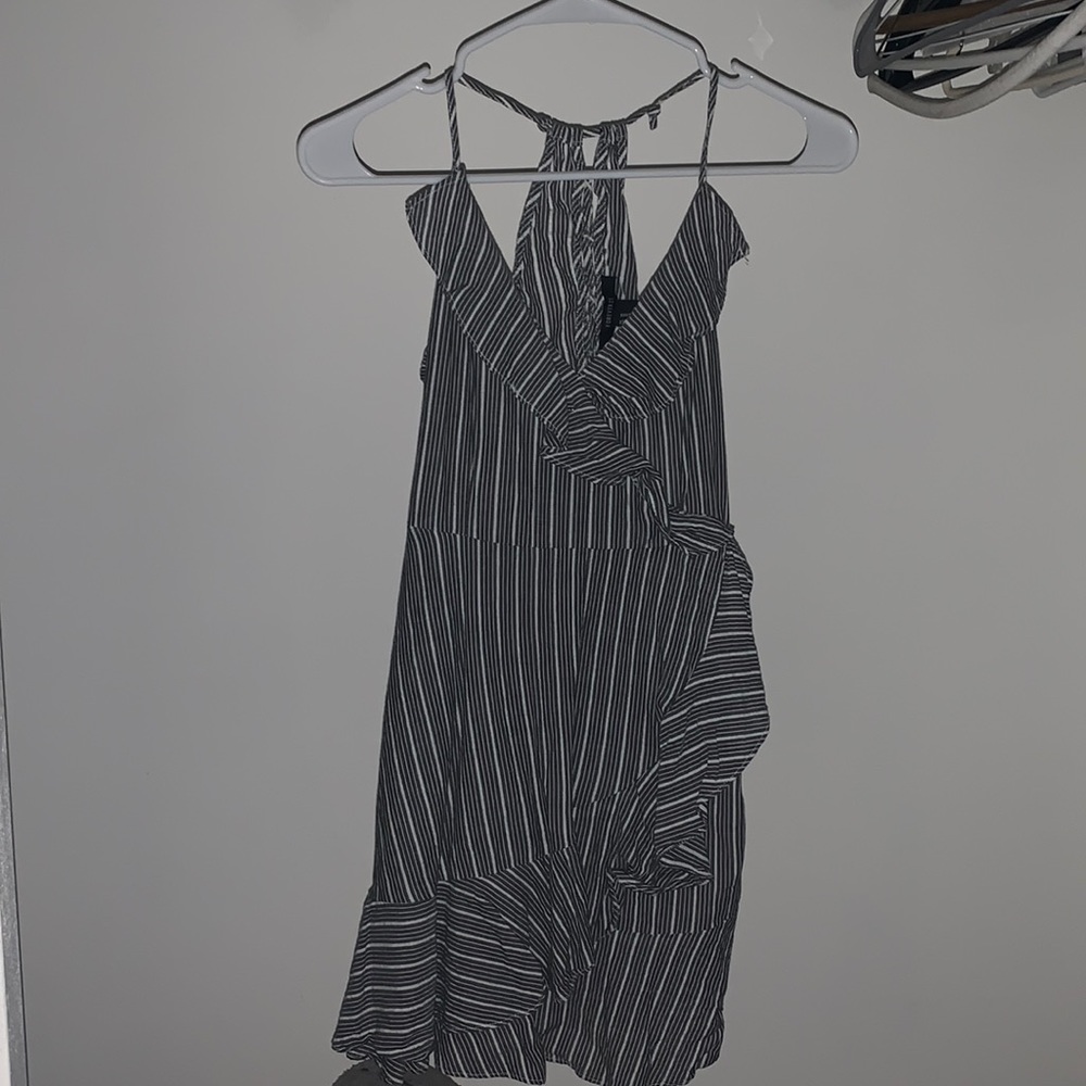 Grey and white mini dress
